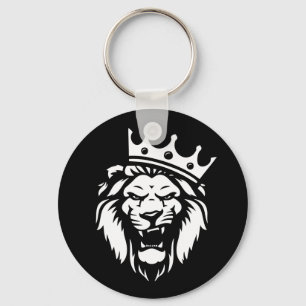 Porte-clés Lion rugissant avec couronne