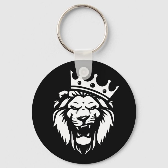 Porte-clés Lion rugissant avec couronne (Recto)