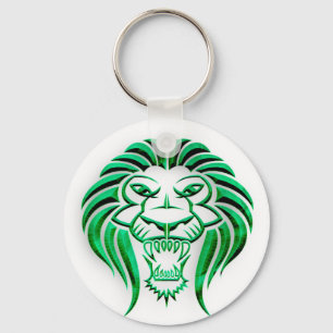 Porte-clés Lion tribal Tête-Vert