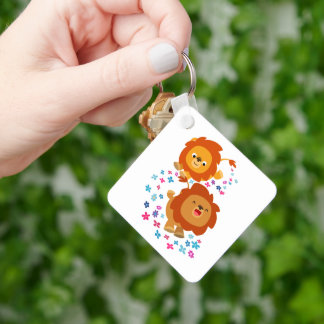 Porte-clés Lions De Cartoon Mignons Dans Le Porte - clé De Ja