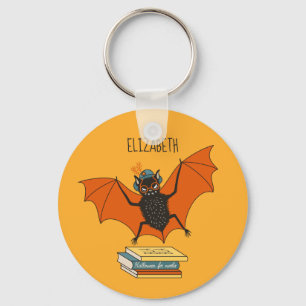Porte-clés Lire Chauve-Souris Bibliothécaire fantaisiste av