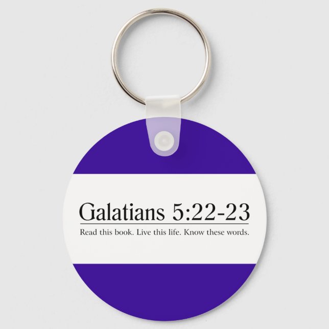 Porte-clés Lire la Bible Galates 5:22-23 (Recto)