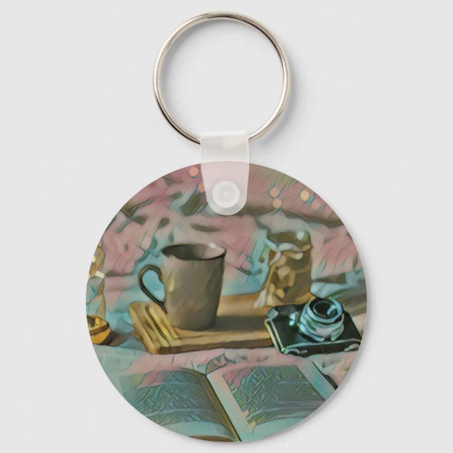 Porte-clés Lire Livres, Boire Café (Recto)