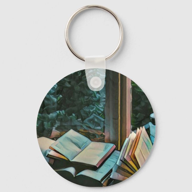 Porte-clés Lire un cadeau d'illustration (Recto)