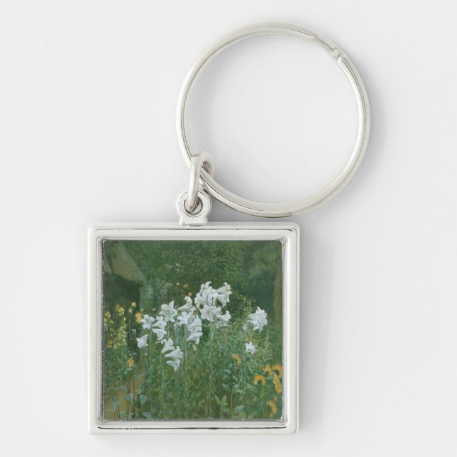 Porte-clés Lis de Madonna dans un jardin (Devant)