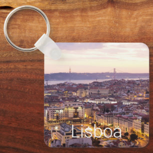 Porte-clés Lisbon Portugal Sunset Skyline Cityscape Souvenir