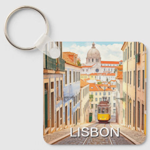 Porte-clés Lisbonne Portugal Panthéon Alfama Aquarelle