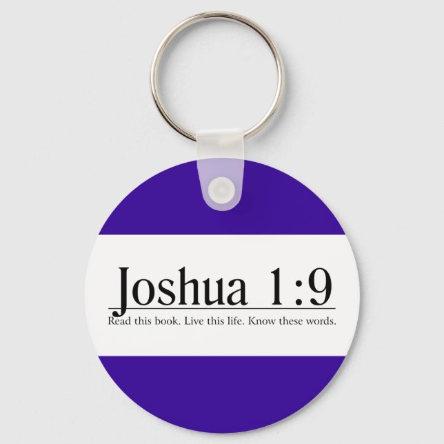 Porte-clés Lisez la Bible Josué 1:9 (Recto)
