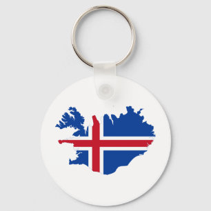 Porte-clés L'Islande EST carte de drapeau de Ísland