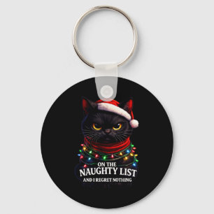 Porte-clés Liste Vilain Chat Noël Amoureux Animaux Fun Design