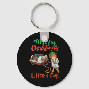 Porte-clés Litière Plein Joyeux Noël Amusant Amoureux des Cha