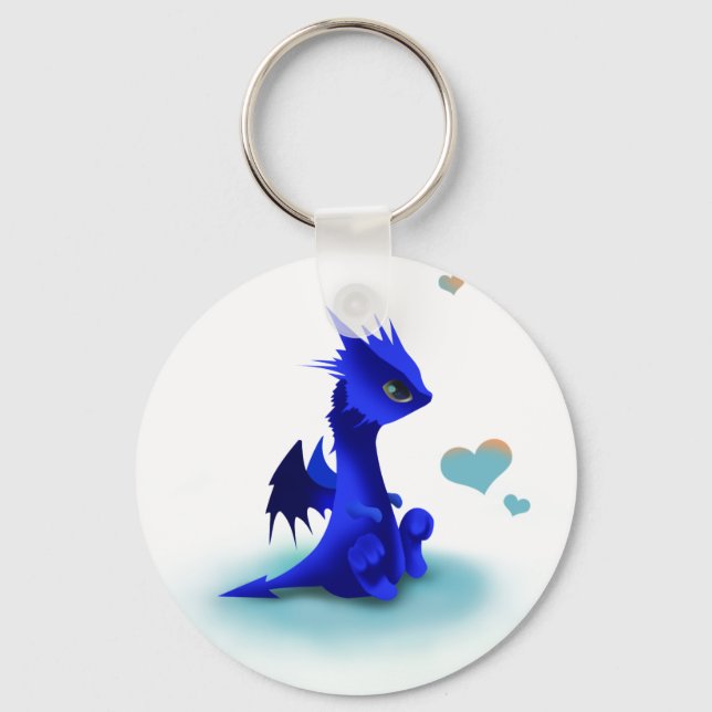 Porte-clés Little blue dragon of love keychain (Recto)