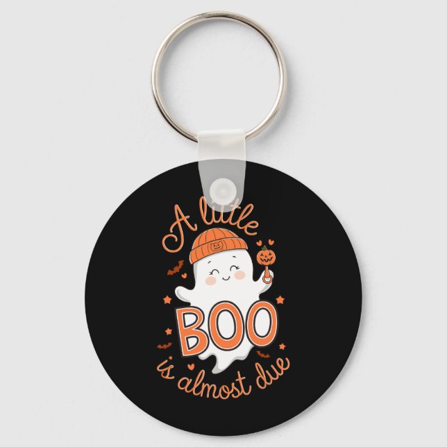 Porte-clés Little Boo Est Presque Dû Mignonne Grossesse Hallo (Recto)