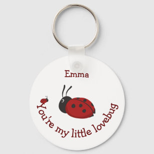 Porte-clés Little Lovebug Cute Ladybug Quote Nom Personnalisé