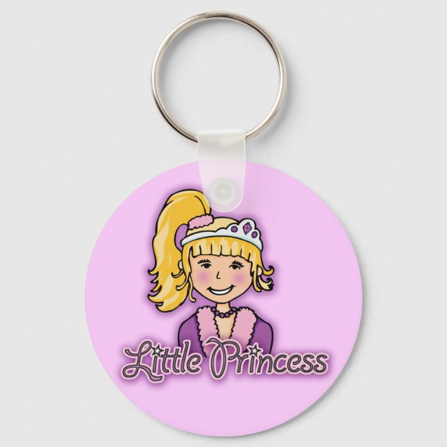 Porte-clés Little Princess blonde hair lilac keychain (Recto)
