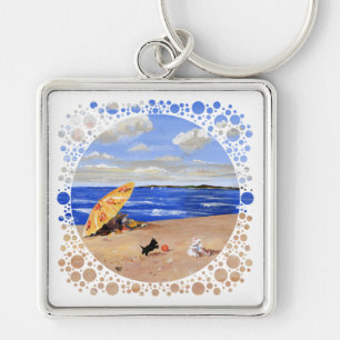 Porte-clés Little Scottie Joue à la Plage