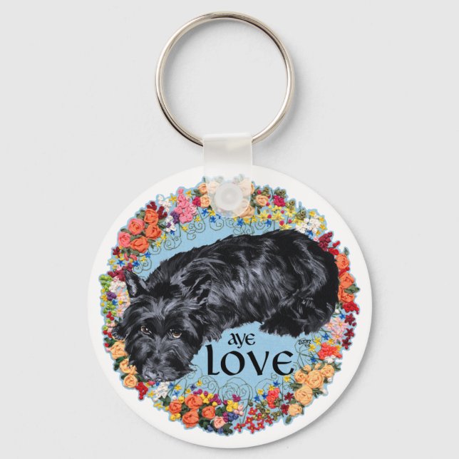 Porte-clés Little Scottie sur Tartan (Recto)