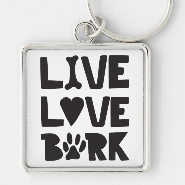 Porte-clés Live Love Bark Happy Bark Dogs Bark Citations K9 Q (Devant)