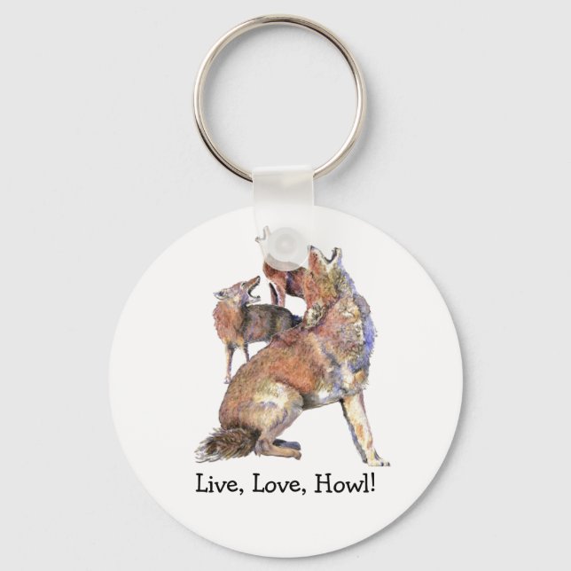 Porte-clés Live Love How Fun Quote Howling Coyotes (Recto)