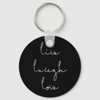 Live rire amour porte - clé noir