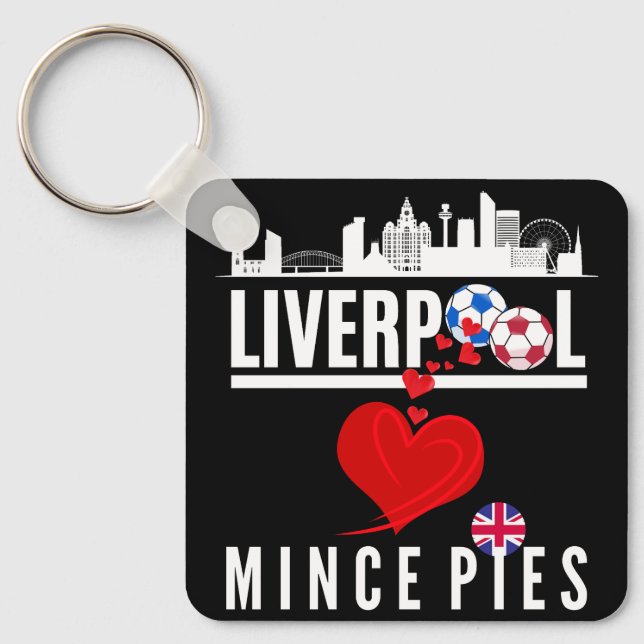 Porte-clés Liverpool Loves Mince Pies (conception avant et ar (Recto)