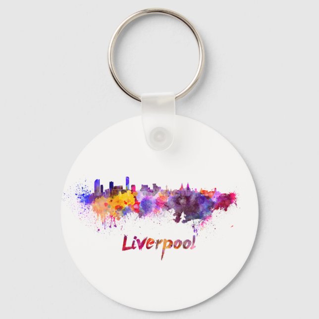 Porte-clés Liverpool skyline en aquarelle (Recto)