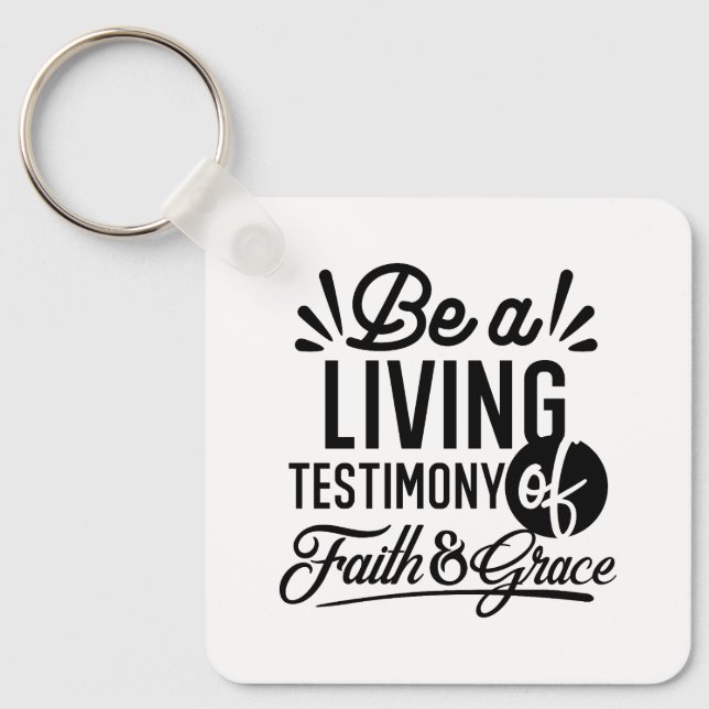Porte-clés Living Testimony Bible Quote Christian Motivation (Recto)