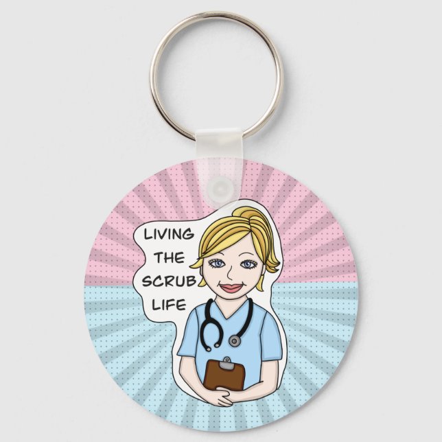 Porte-clés Living the Scrub Life | Nurse, Caregiver, Doctor   (Recto)
