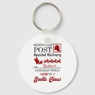 Porte-clés Livraison du pôle Nord Festive ajouter un nom