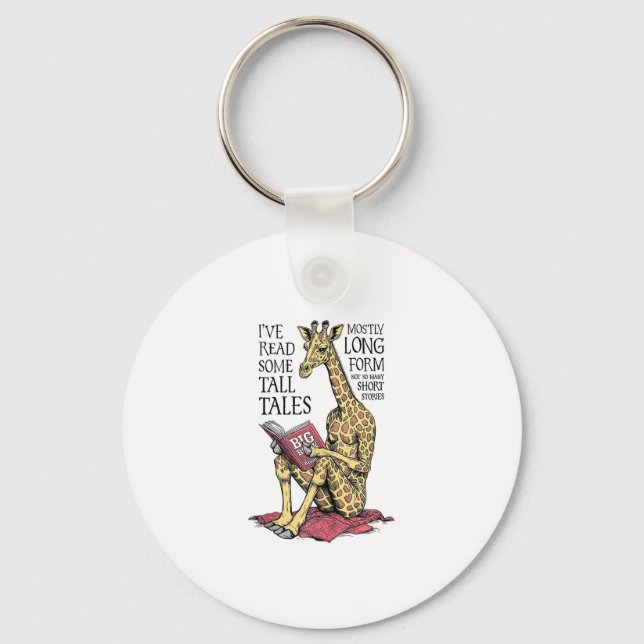 Porte-clés Livre amusant Giraffe Longue Forme Lire Contes lon (Recto)