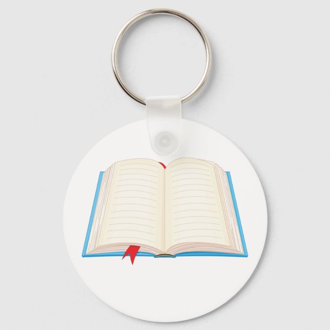 Porte-clés Livre ouvert signet rouge (Recto)