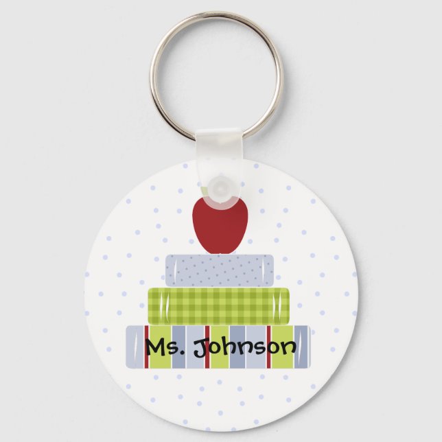 Porte-clés Livres empilés Porte - clé de l'enseignant (Recto)