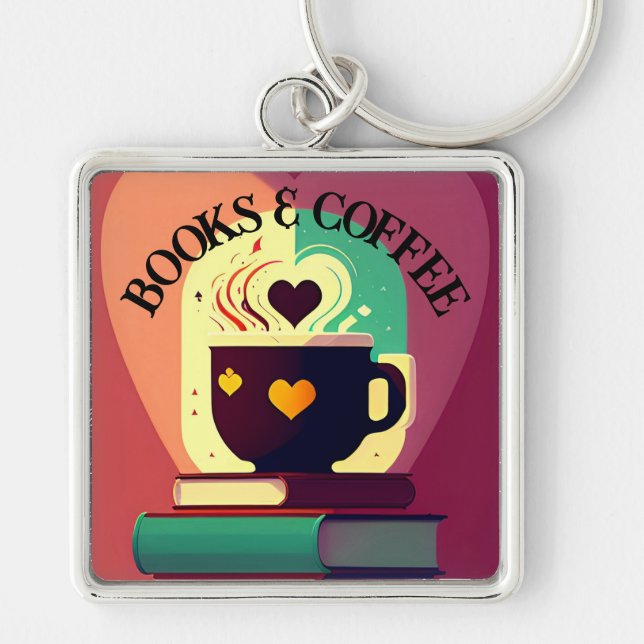 Porte-clés Livres Et Café (Devant)