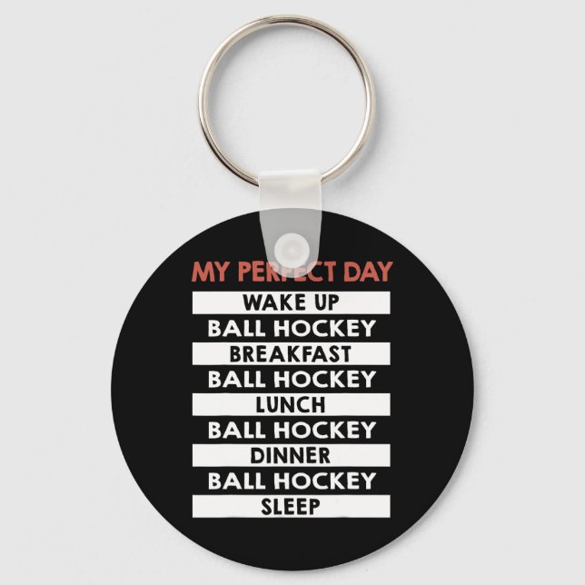 Porte-clés Ll Hockey Ma journée parfaite Routine quotidienne  (Recto)