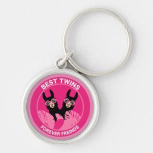 Porte-clés Llama Alpaca Twin Girl