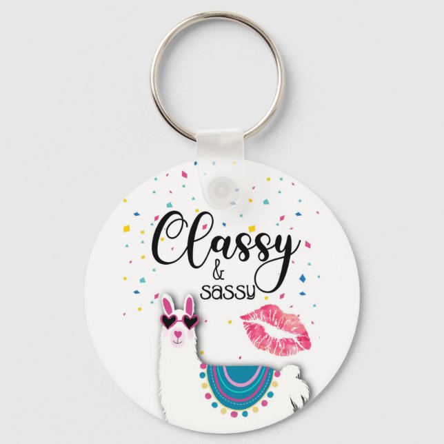 Porte-clés llama classe et sassy bridesmaid cadeau petite ami (Recto)