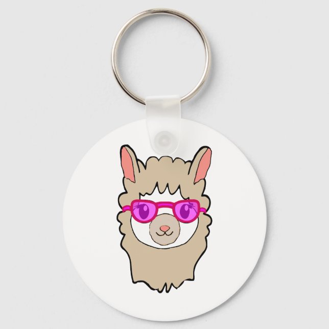 Porte-clés Llama Cute Avec Verres Dessin (Recto)