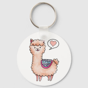 Porte-clés Llama de cœur