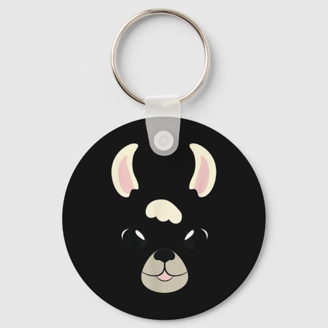 Porte-clés Llama Face Costume d'Halloween Alpaca Amateurs (Recto)
