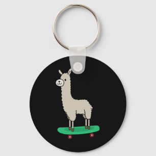 Porte-clés Llama Skateboard Drôle de skateboard Alpaga Lama 