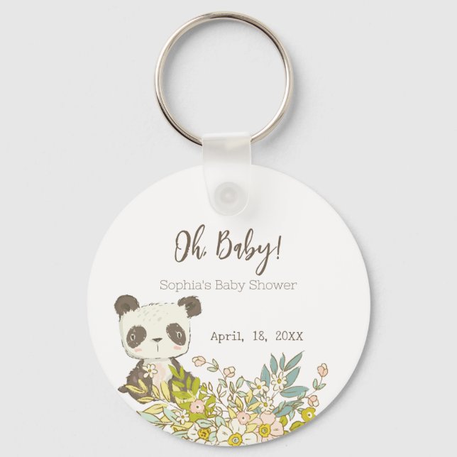 Porte-clés Llavero Chapa Baby Shower Panda (Recto)