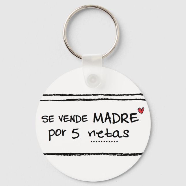 Porte-clés Llavero de "se vende madre por 5 netas" (Recto)