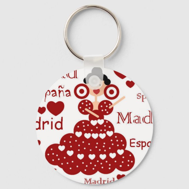 Porte-clés Llavero Madrid España muñeca flamenca (Recto)