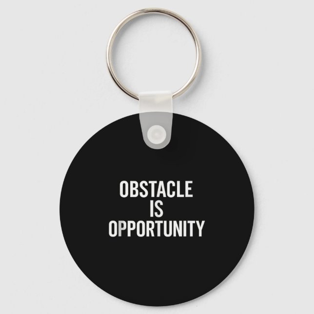 Porte-clés L'Obstacle Est L'Opportunité. Stoïque, Sagesse, Ci (Recto)