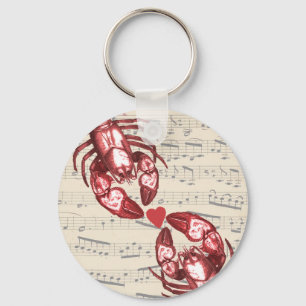Porte-clés Lobster Love Musical notes with heart