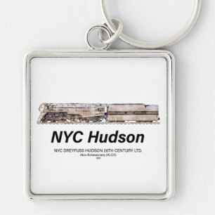 Porte-clés Locomotive à vapeur NYC Dreyfuss Hudson. Profil