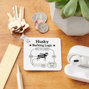 Porte-clés Logique d'aboiement de Husky Chien Sibérien Drôle 
