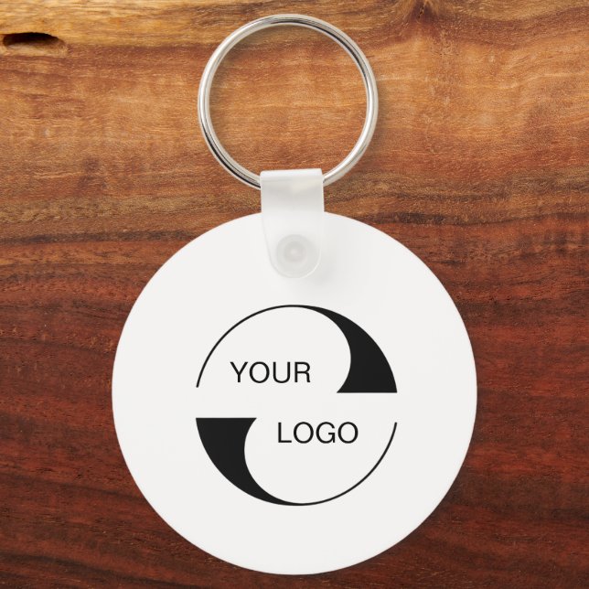 Porte-clés Logo 2 faces, Code QR Nom de l'entreprise URL d'en (Recto)