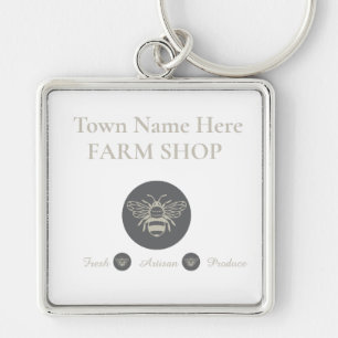 Porte-clés Logo abeille pour boutique de ferme artisanale ou
