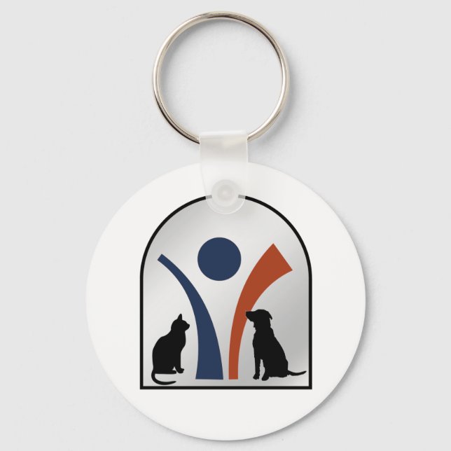 Porte-clés Logo animal vétérinaire avec chat et chien (Recto)